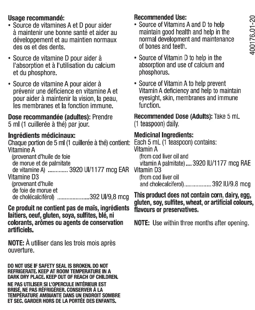 Norwegian Cod Liver Oil Plain 500ml -400176