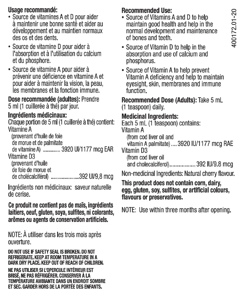 Norwegian Cod Liver Oil Cherry 500ml -400172